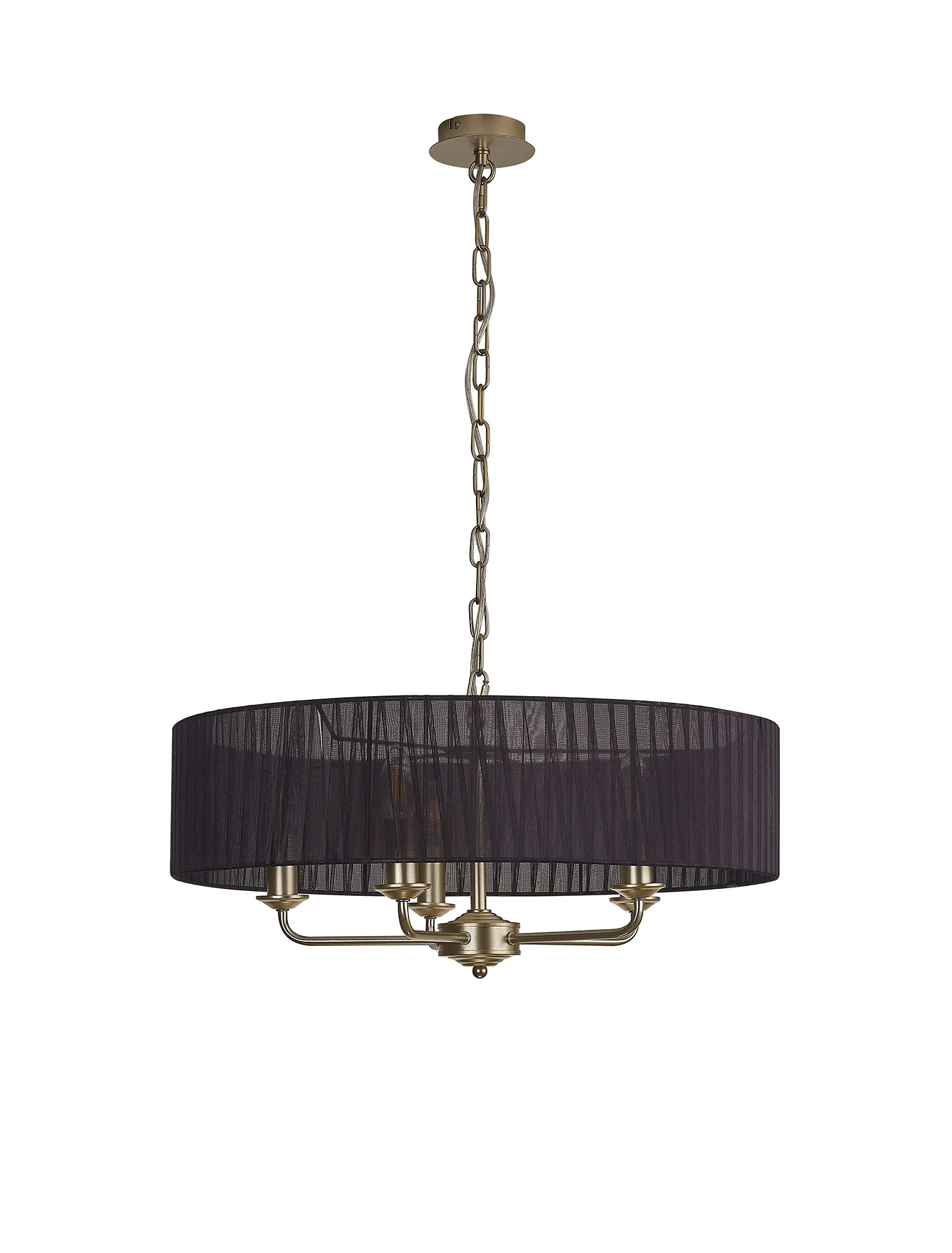 Banyan 45cm 3 Light Pendant Champagne Gold, Black DK0962  Deco Banyan CG BL
